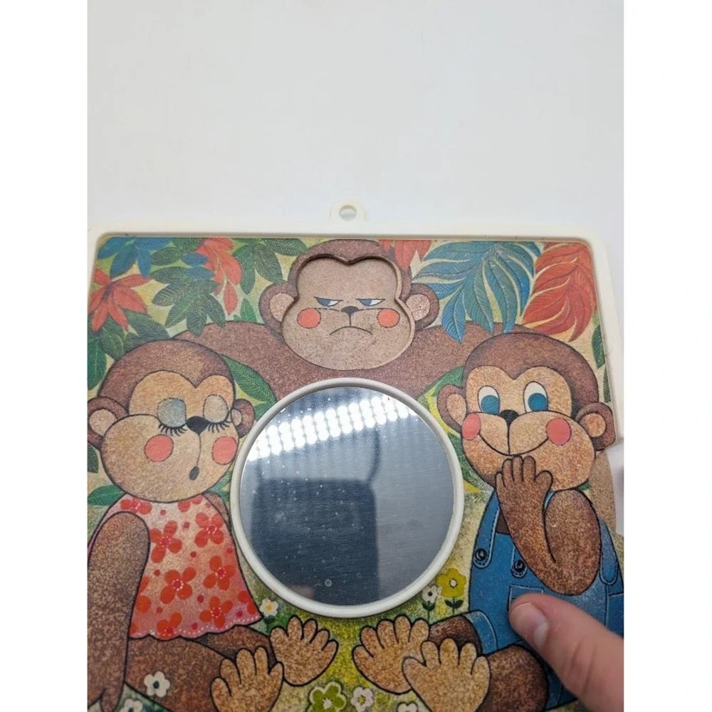 Vtg Creative Playthings Monkey See Monkey Do Mirror Toy Therapy Emotions Express